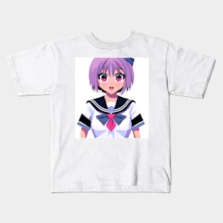 Happy Anime Schoolgirl Kids T-Shirt